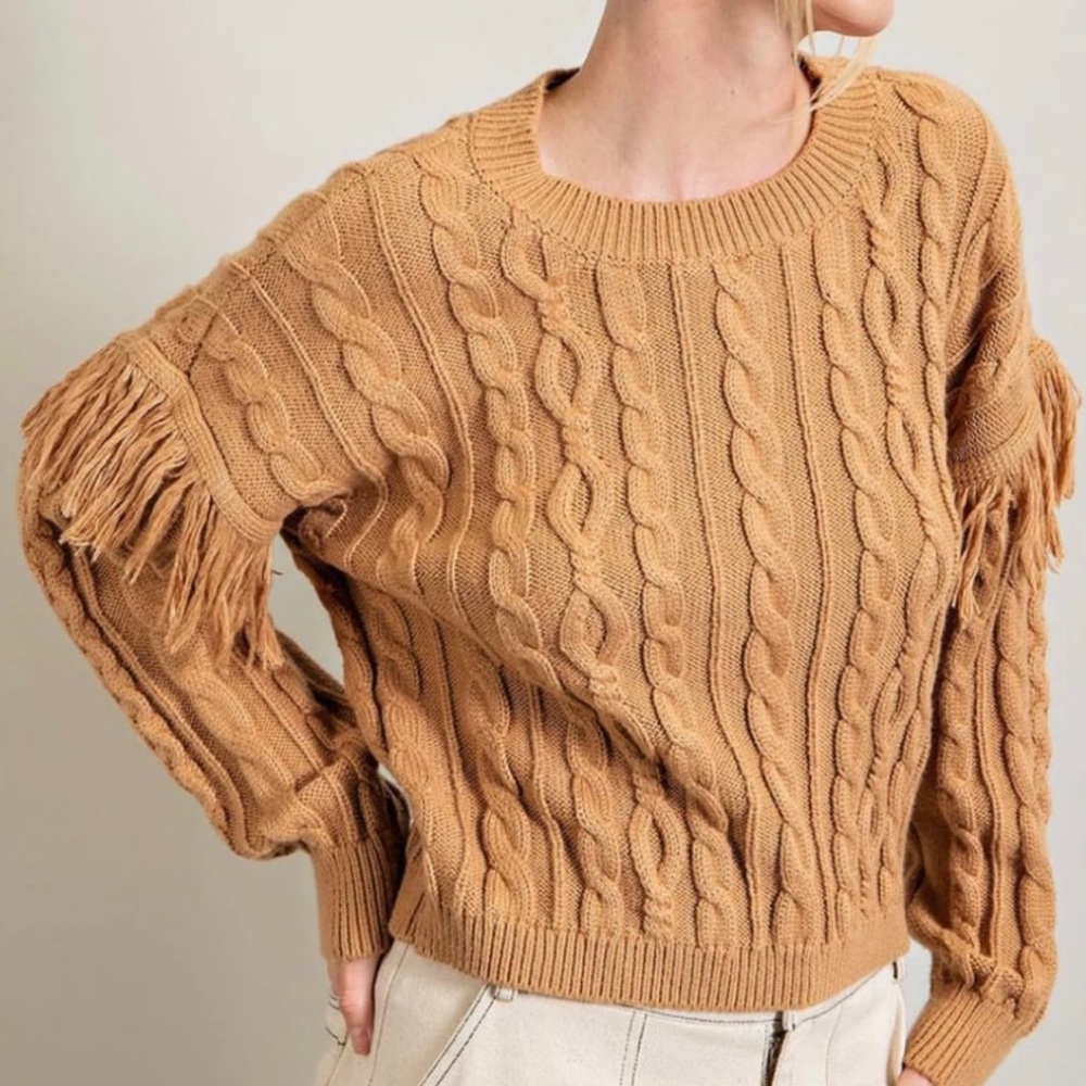 Philosophy Fringe Sleeve Detail super Soft Sweater Viscose Blend